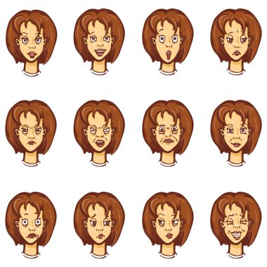 Kadın karakter duygular kümesi