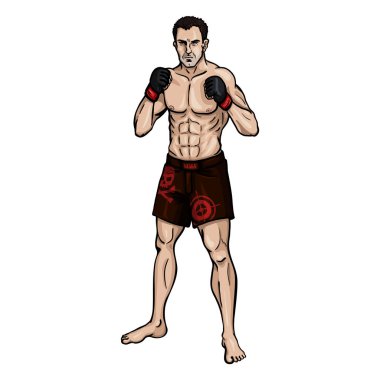 Çizgi film kas Mma savaşçı