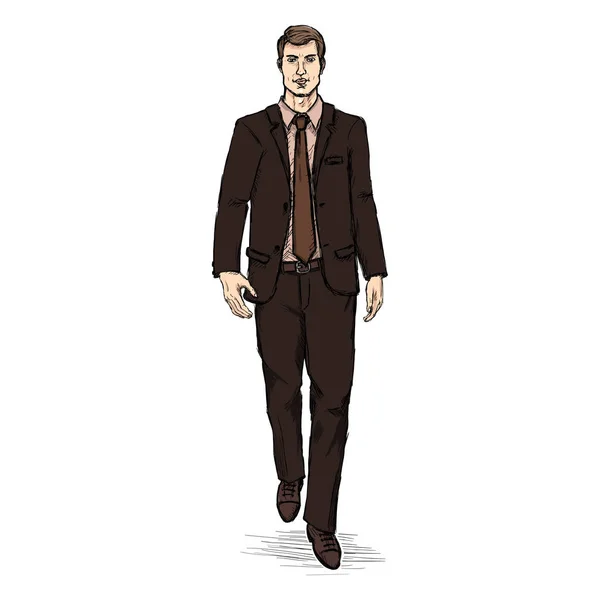 Man Model in Suit. — Stock Vector