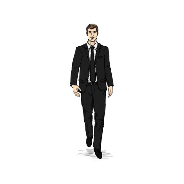 Man Model in Suit. - Stok Vektor