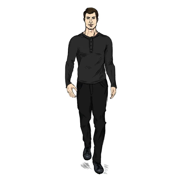 Fashion Male Model — Stock Vector