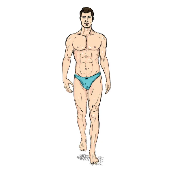 Modelo masculino en ropa interior — Archivo Imágenes Vectoriales