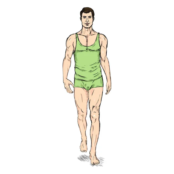 Modèle masculin en sous-vêtements — Image vectorielle
