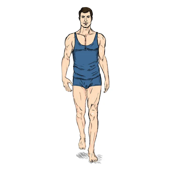 Modèle masculin en sous-vêtements — Image vectorielle