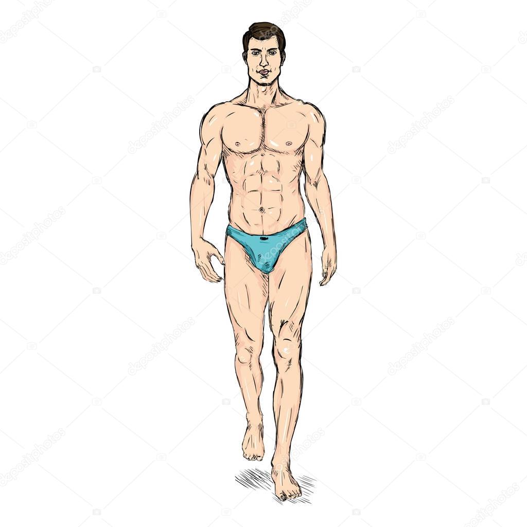 Male Model in Underwear