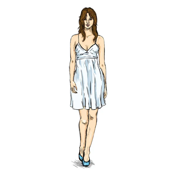 Modelo femenino en vestido — Archivo Imágenes Vectoriales