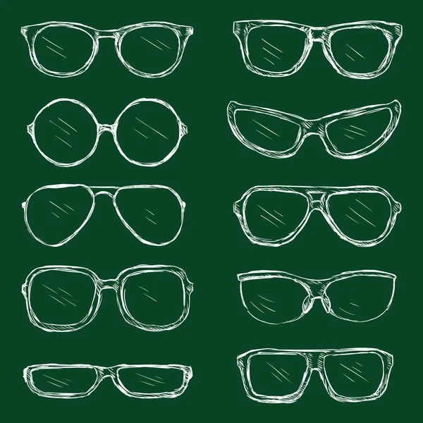 Set of Chalk Eyeglasses — Stock Vector