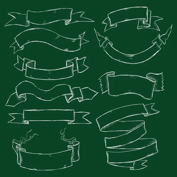Conjunto de cintas de tiza — Vector de stock