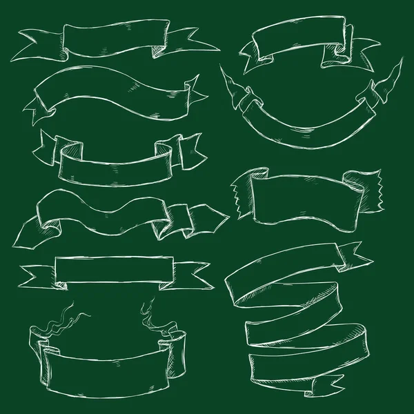 チョークのリボンのセット — ストックベクタ