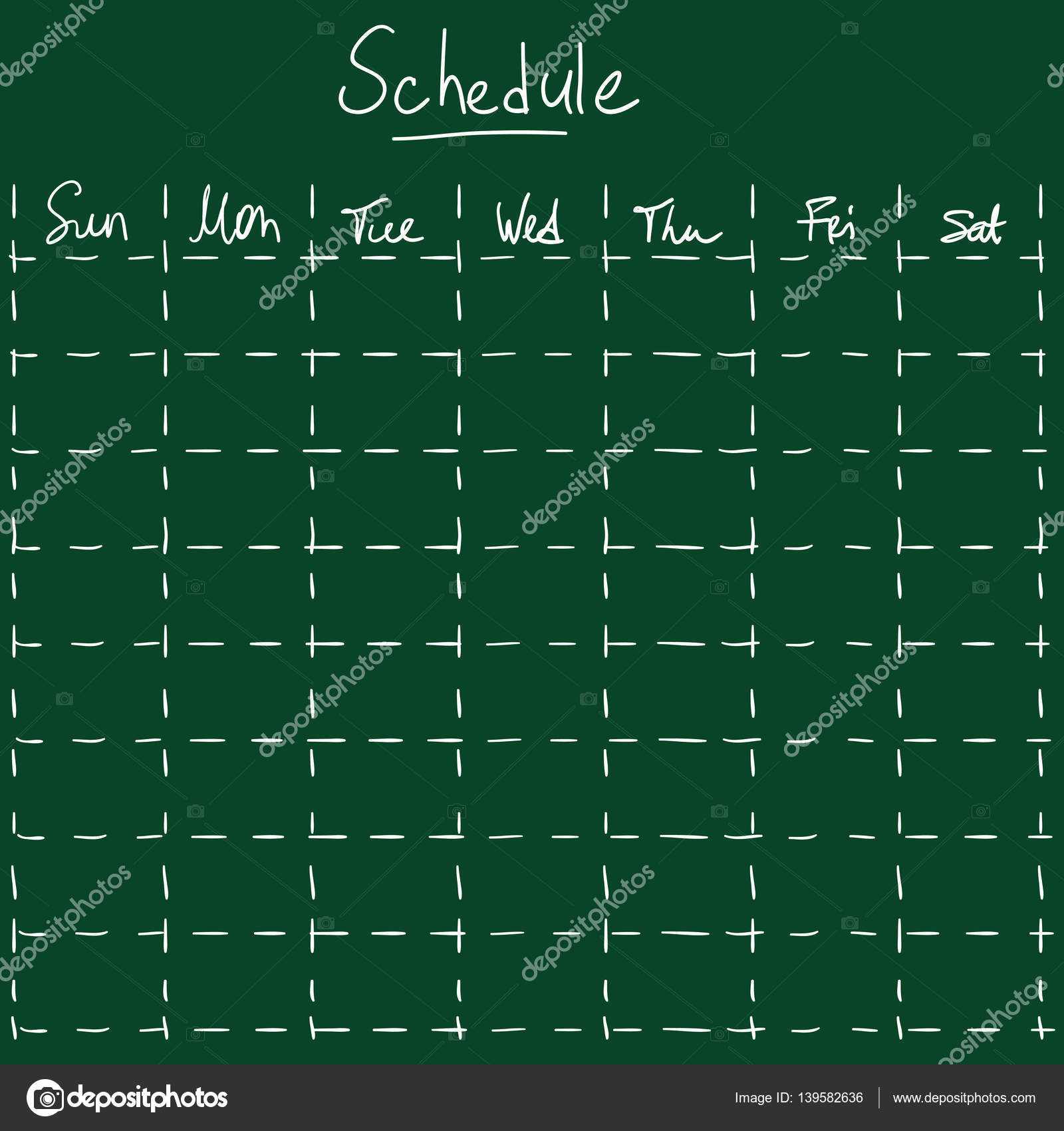 Chalk Hand Drawn Schedule Stock Vector Image by ©nikiteev 139582636