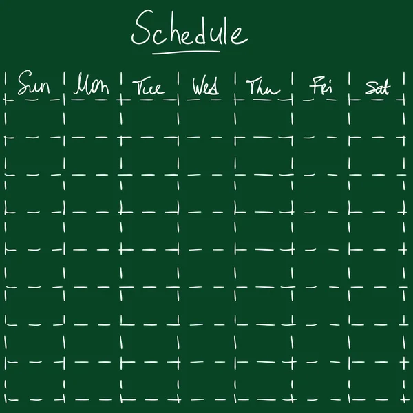 Chalk Hand Drawn Schedule — Stock Vector