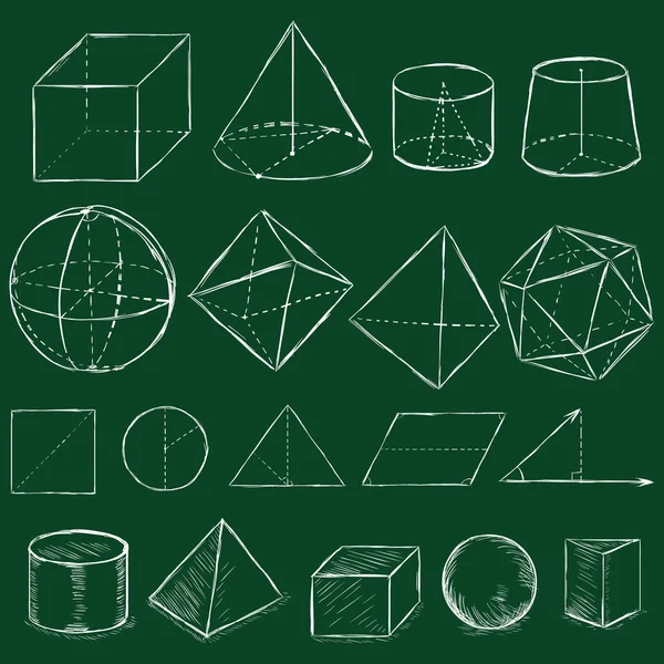 Esboço formas geométricas — Vetor de Stock