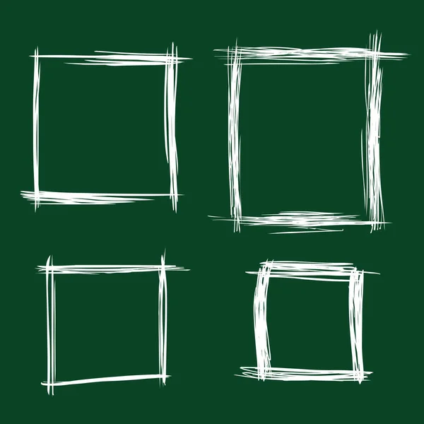Chalk Sketch Rectangle Frames — Stock Vector
