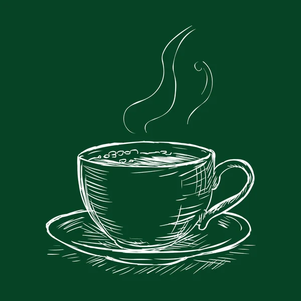 Chalk Sketch xícara de café — Vetor de Stock