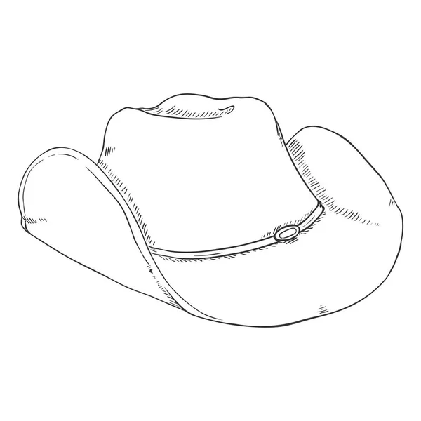 Bosquejo sombrero de vaquero — Vector de stock