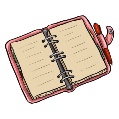 Günlüğü illüstrasyon karikatür