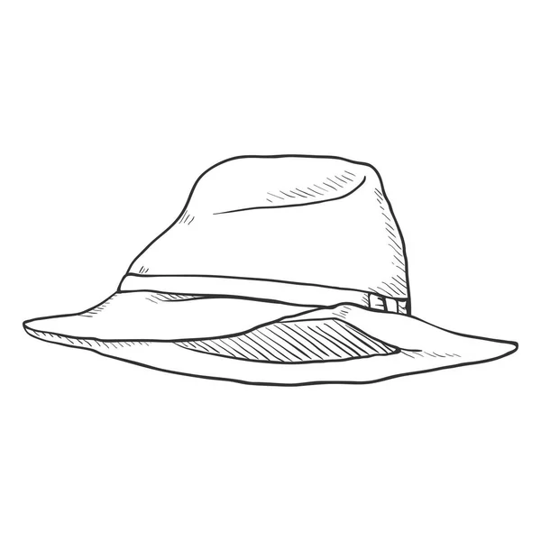 Schizzo del cappello Trilby — Vettoriale Stock