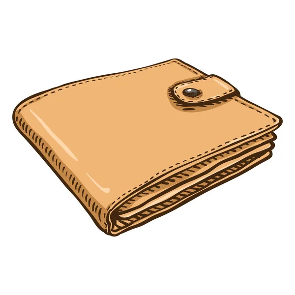 베이지색 지갑 만화 — 스톡 벡터