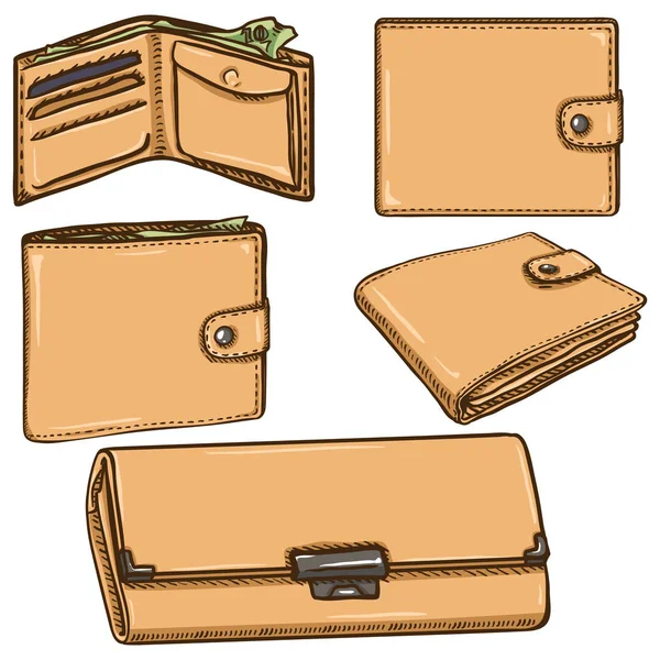 Çizgi film cüzdan tasarımı — Stok Vektör