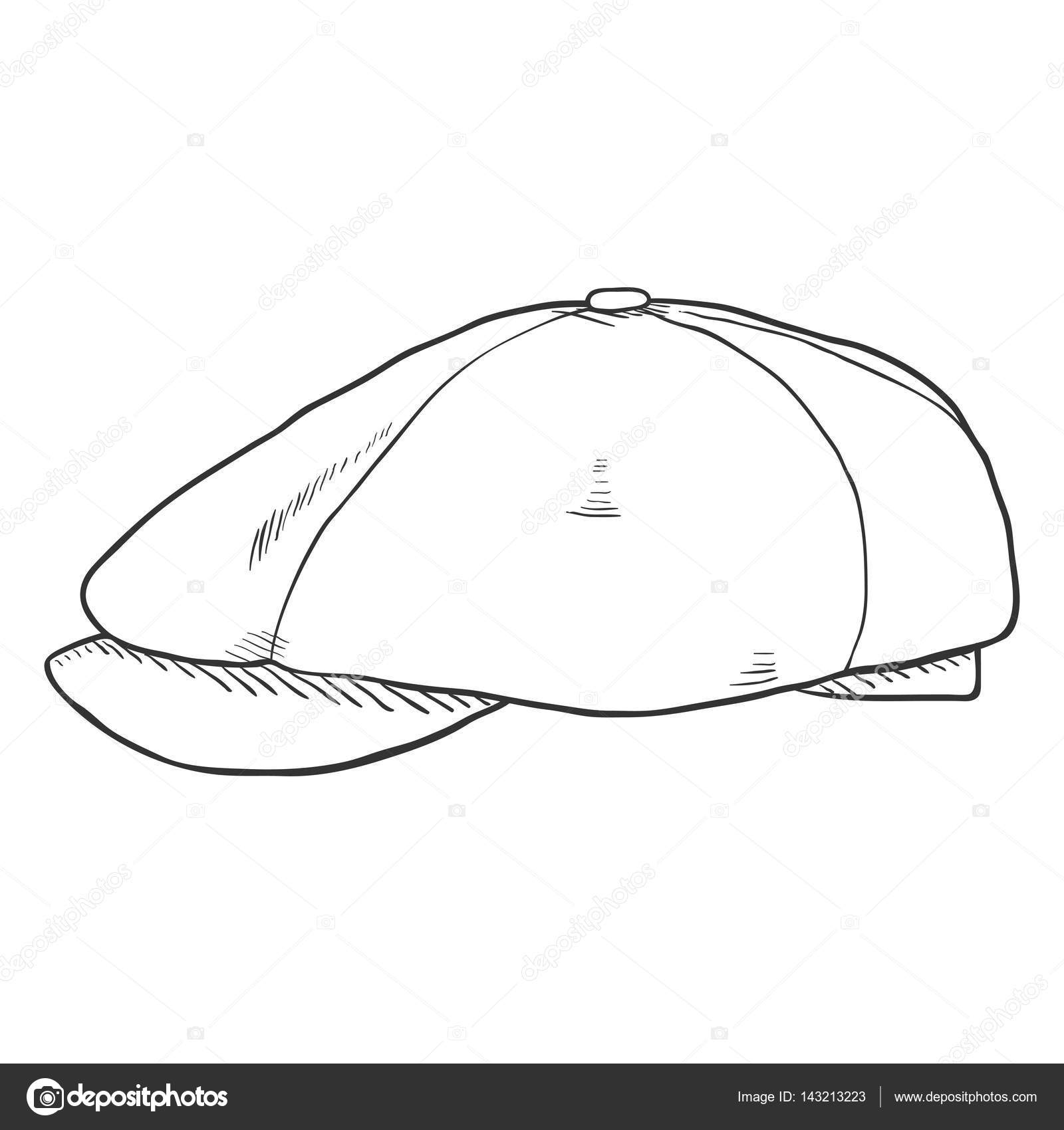 Sketch Tweed Retro Cap Stock Vector by ©nikiteev 143213223