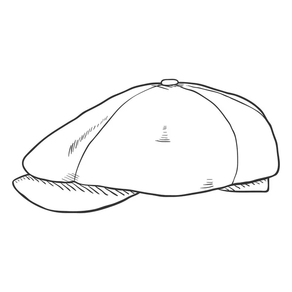 Sketch Tweed Casquette rétro — Image vectorielle