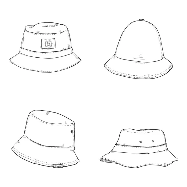 Set of Bucket Hats — Stock Vector