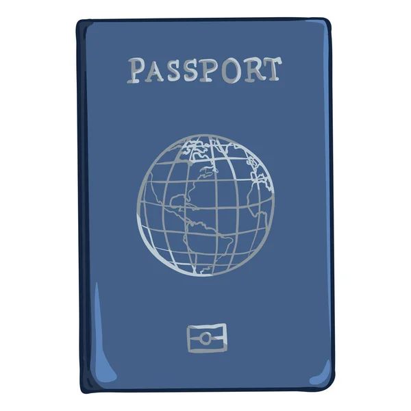 Pasaporte internacional azul de dibujos animados — Vector de stock