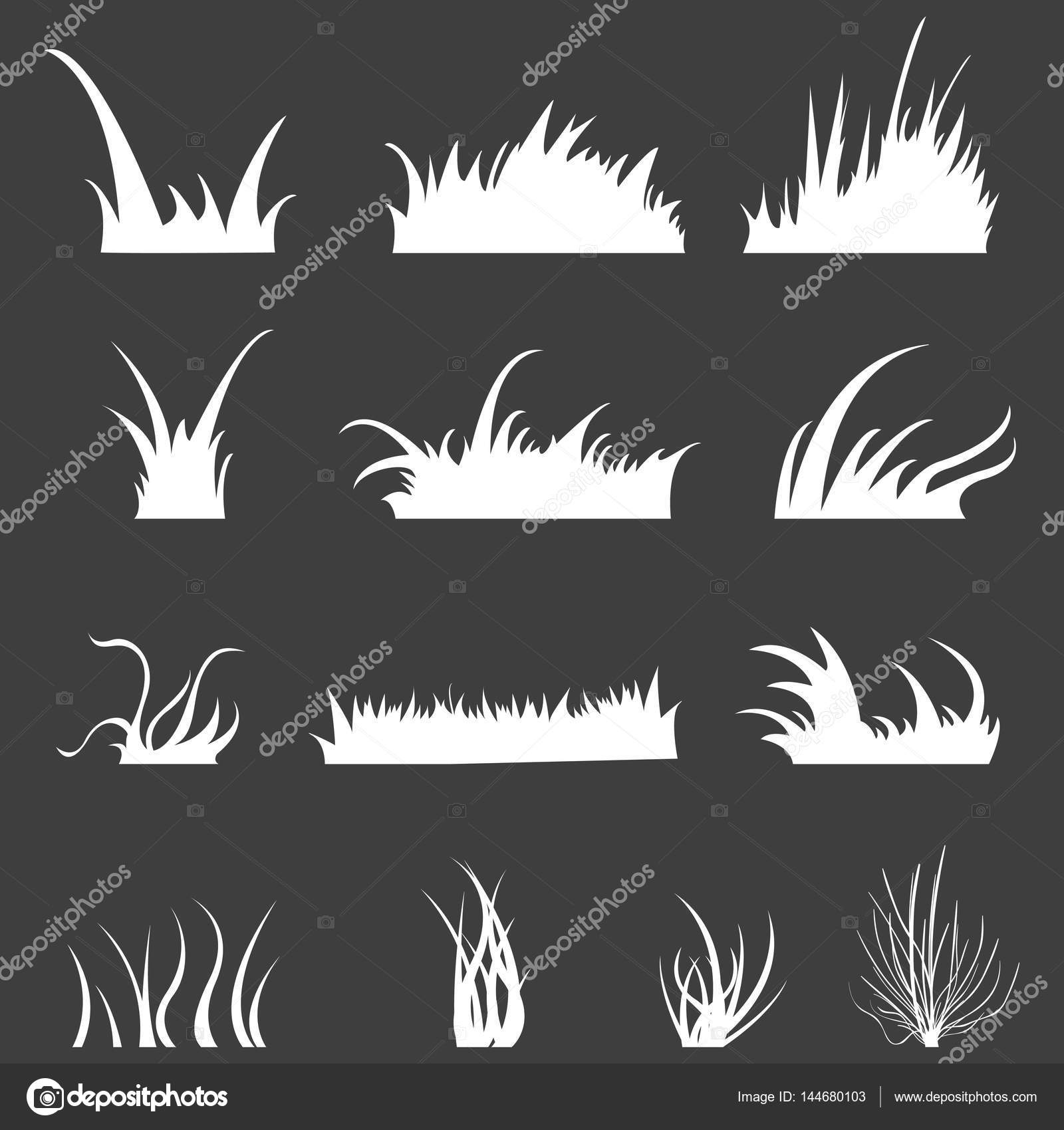 Set of White Grass Stock Vector by ©nikiteev 144680103, image size:1600x1700