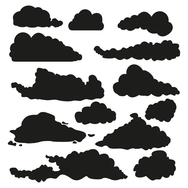 Ikone schwarzer Wolken — Stockvektor