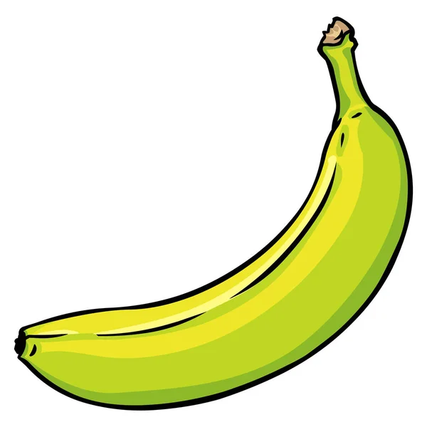 Kartun Hijau Banana Unripe - Stok Vektor