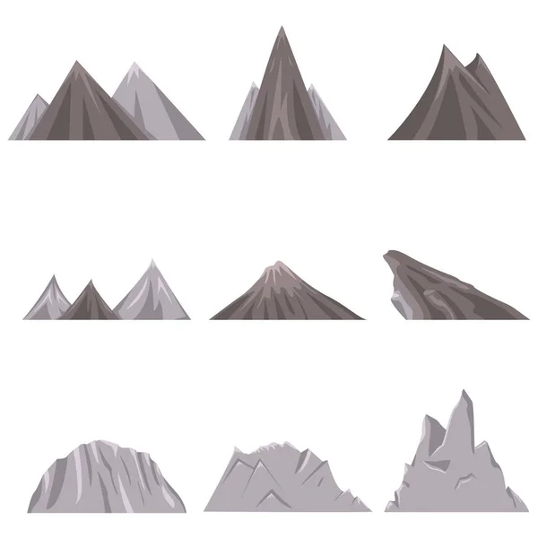 Set of mounts with hills and mountain ranges Vector Graphics