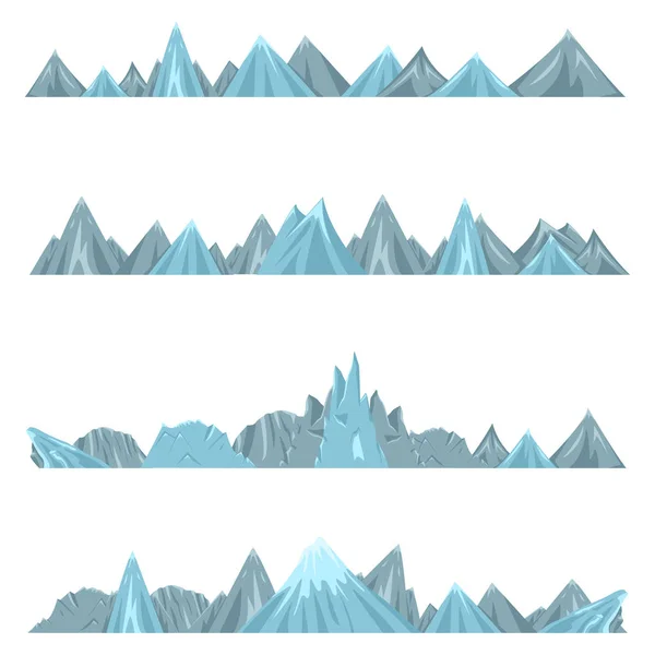 Set of doodle chains of mountains Royalty Free Stock Illustrations