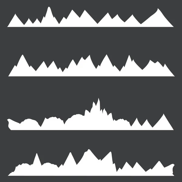 Set of doodle chains of mountains Stock Illustration