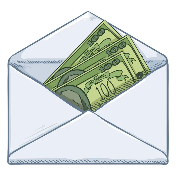 Κενό λευκό φάκελο με τραπεζογραμμάτια — Διανυσματικό Αρχείο