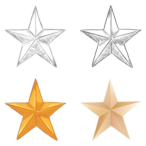 Set di forme a stella — Vettoriale Stock
