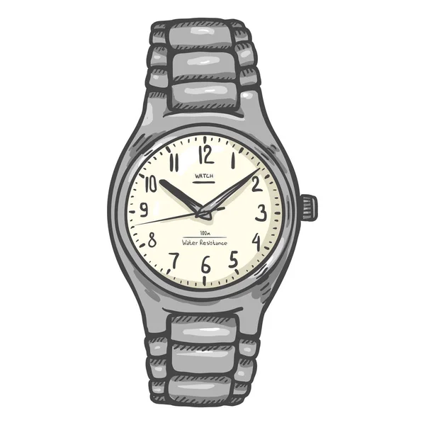 Reloj de pulsera masculino clásico — Vector de stock