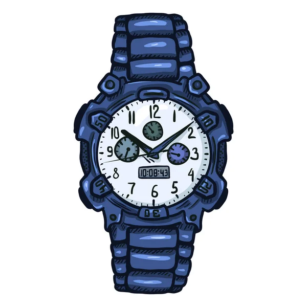 Мультяшний сучасний чоловічий наручний годинник — стоковий вектор