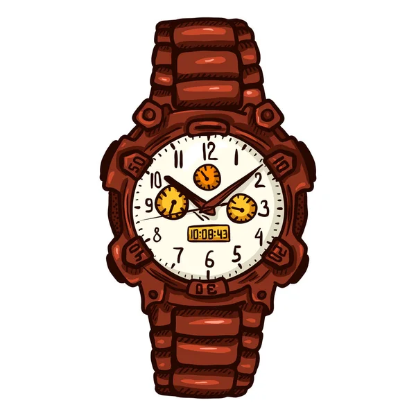 만화 현대 남성 손목 시계 — 스톡 벡터