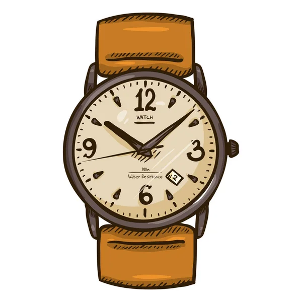 Мультяшний класичний чоловічий наручний годинник — стоковий вектор