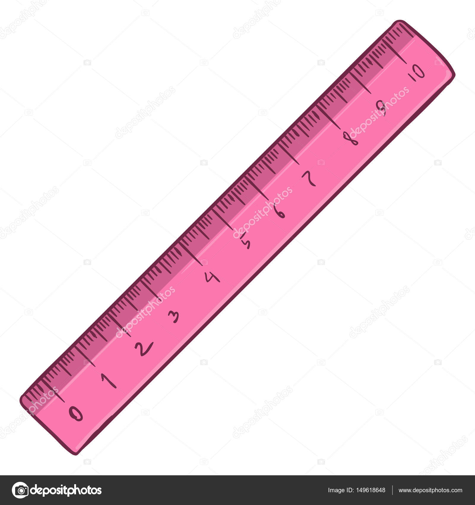 Pink cartoon ruler Stock Vector by ©nikiteev 149618648