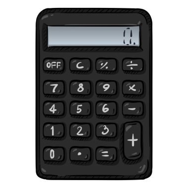 Siyah çizgi film hesap makinesi