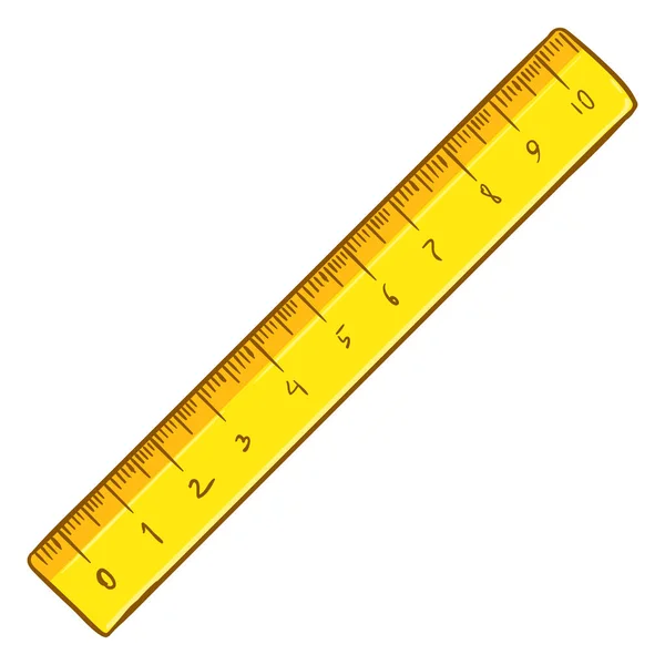 Yellow cartoon ruler — Stock Vector