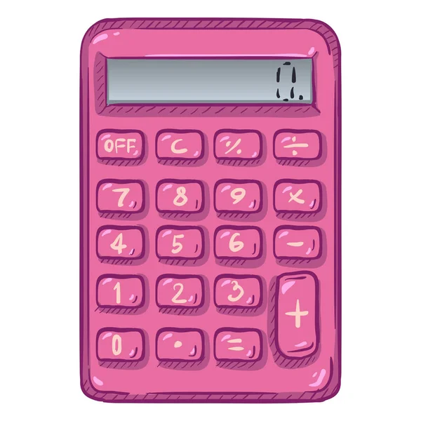 Calculadora de desenhos animados rosa —  Vetores de Stock