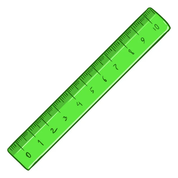 Gröna tecknad linjal — Stock vektor