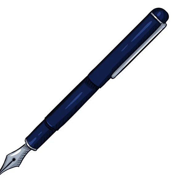 Koyu mavi retro tükenmez kalem — Stok Vektör