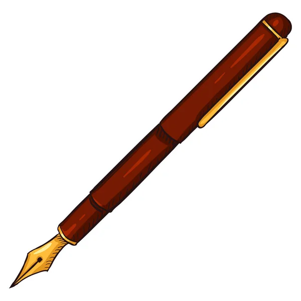 Красная чернильная ручка — стоковый вектор