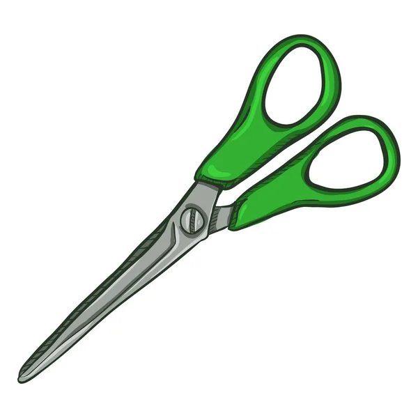 Зеленые карикатурные ножницы — стоковый вектор