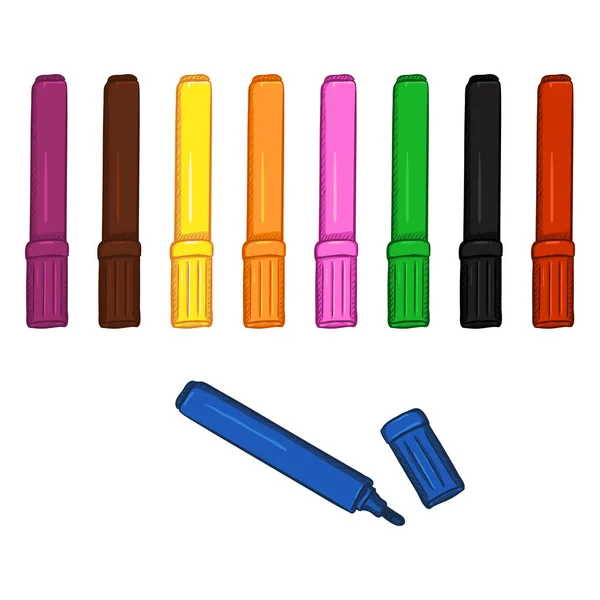 Conjunto de canetas coloridas de feltro —  Vetores de Stock