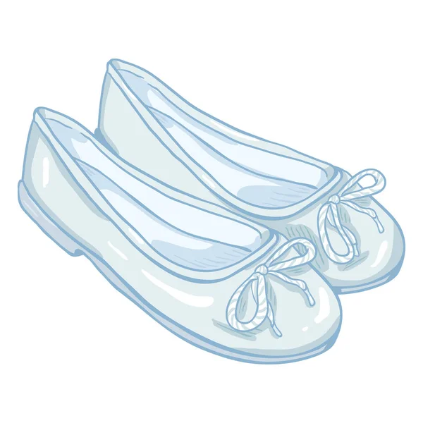 Dibujos animados mujer blanco Ballet Pisos — Vector de stock