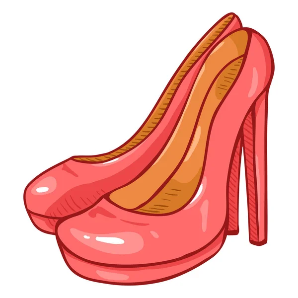 Rózsaszín női magas sarkú cipő — Stock Vector